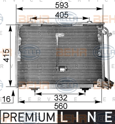 BEHR CONDENSER Fits MERCEDES BENZ C-CLASS 96-02 8FC 351 036-011