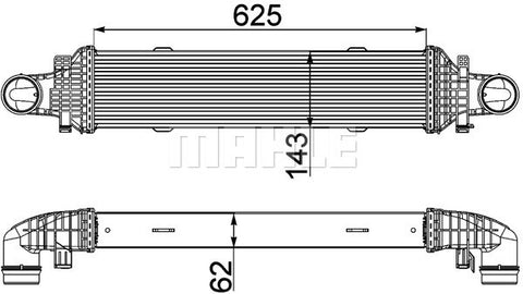 INTERCOOLER FIT MERCEDES W204 (A2045000200) - MAHLE/BEHR