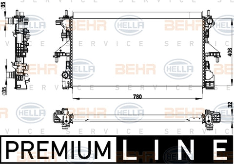 FIAT RADIATOR - HELLA (BEHR)