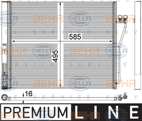 BEHR CONDENSER Fits BMW 7 F02 08-15 8FC 351 309-151