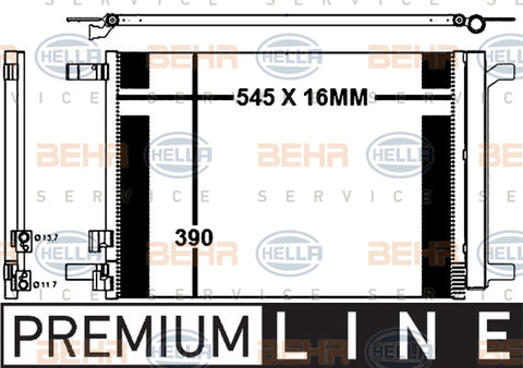 BEHR CONDENSER Fits AUDI A3/SKODA/VW 13-on 8FC 351 343-111