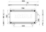 CONDENSER fits TOYOTA RAV (MAHLE/BEHR)