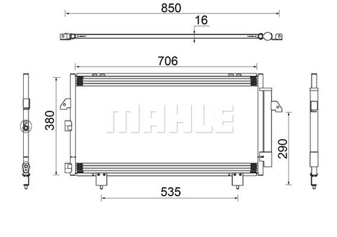 CONDENSER fits TOYOTA RAV (MAHLE/BEHR)