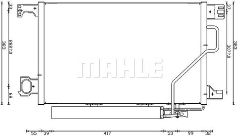 CONDENSER FITS MERCEDES (MAHLE/BEHR)