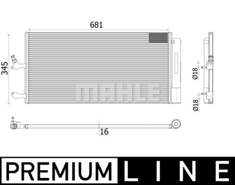 CONDENSER FITS VOLVO XC60 (31684307 ) - MAHLE/BEHR