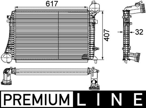 INTERCOOLER FITS  VOLKSWAGEN GOLF (1K0145803Q) - MAHLE/BEHR