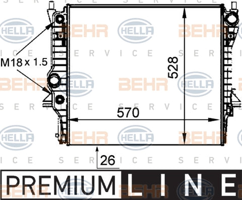 BEHR RADIATOR Fits BMW 5 F10 528i 10-11 8MK 376 777-304