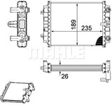 ADDITIONAL COOLER FOR COOLANT AUDI CR913000P ( 8K0121212B) - MAHLE/BEHR