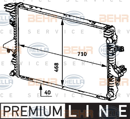 BEHR RADIATOR Fits VW MULTIVAN/TRANSPORTER/CARNIVAL 2.5L 03-09 8MK 376 719-161