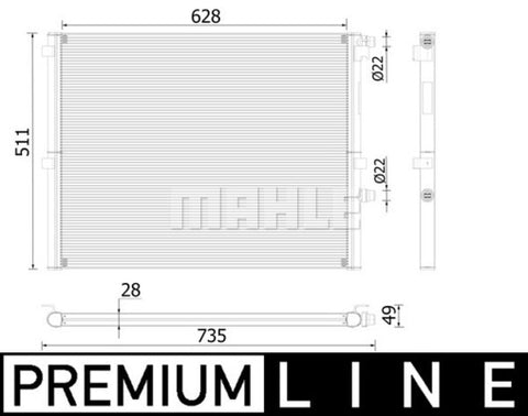 AUX RADIATOR FITS BMW (17118484638) - MAHLE/ BEHR  (17118484638)