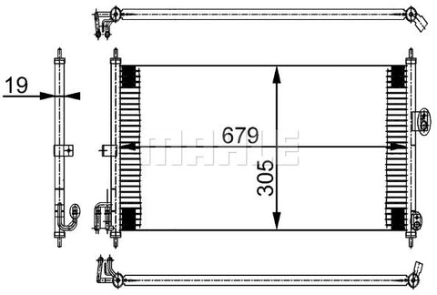 CONDENSER fits NISSAN PULSAR (MAHLE/BEHR)