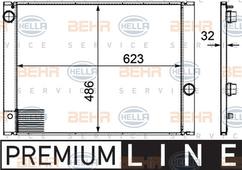 BEHR RADIATOR Fits BMW 5 E60,E61/6 E63,E64/7 E66 Petrol 03-09 8MK 376 719-131