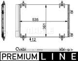 CONDENSER FITS PEUGEOT (6455GK/8FC351317571)- MAHLE/BEHR