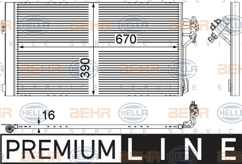 BEHR CONDENSER Fits MERCEDES BENZ VALENTE/VIANO 10-15 8FC 351 343-011