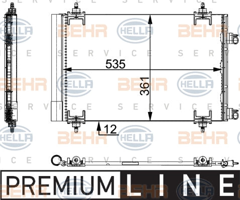 BEHR CONDENSER Fits CITROEN BERLINGO/CITROEN C4/PEUGEOT 307 01-on 8FC 351 317-571