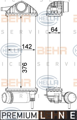 BEHR/MAHLE INTERCOOLER Fits RENAULT KANGOO X61 1.5 13-on 8ML 376 912-111