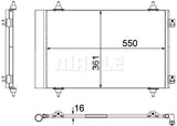 CONDENSER FITS FIAT/PEUGEOT - MAHLE/BEHR