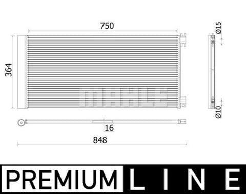 CONDESNSER FITING RENAULT TRAFIC (921008178) - MAHLE /BEHR