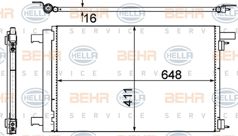 BEHR CONDENSER Fits PEUGEOT RCZ 1.6L 13-15 8FC 351 319-461