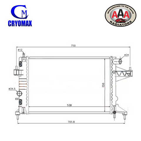 AAA (CRYOMAX) RADIATOR Fits HOLDEN BARINA XC (2001 - 2005) AUTO