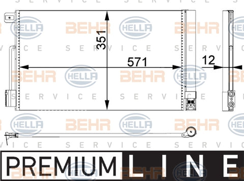 BEHR CONDENSER Fits ALFA ROMEO GIULIETTA 10-on 8FC 351 301-651