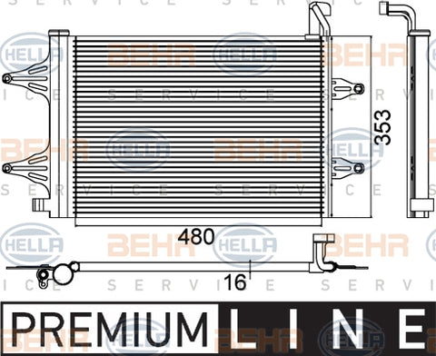 BEHR CONDENSER Fits SKODA ROOMSTER/VW POLO 9N 04-15 8FC 351 301-531