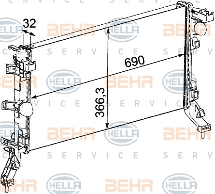 BEHR RADIATOR Fits RENAULT LAGUNA BT1W/KT0 2.0L 07-15 8MK 376 745-191