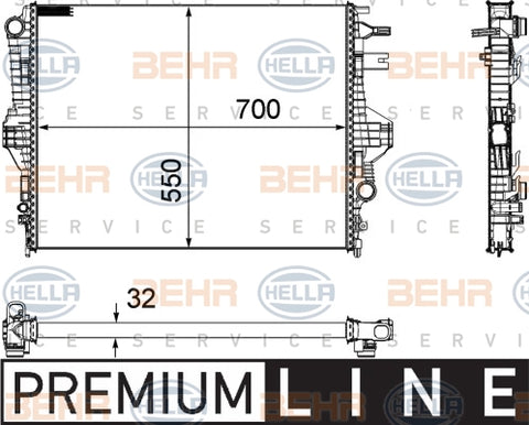 BEHR RADIATOR Fits PORSCHE CAYENNE 92A 4.2S Dsl/VW TOUAREG 10-on 8MK 376 756-351