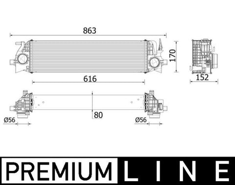 INTERCOOLER FITS VOLVO (31338306) -MAHLE/BEHR