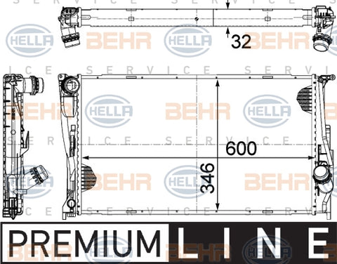 BEHR/MAHLE RADIATOR Fits BMW 1 E82,E87/3 E90,E91,E92,E93 07-13 8MK 376 754-011