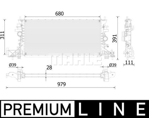 RADIATOR FITS OPEL/HOLDEN (39185891 ) - MAHLE/BEHR