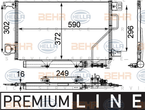 BEHR CONDENSER Fits MERCEDES BENZ C-CLASS 02-08 8FC 351 303-411