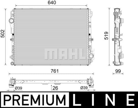 RADIATORT FITS MERCEDES BENZ (MAHLE/BEHR)