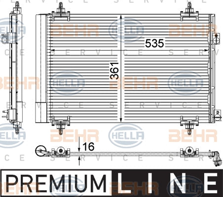 BEHR CONDENSER Fits CITROEN C4,DS4/PEUGEOT 308/5008 12-on 8FC 351 309-351