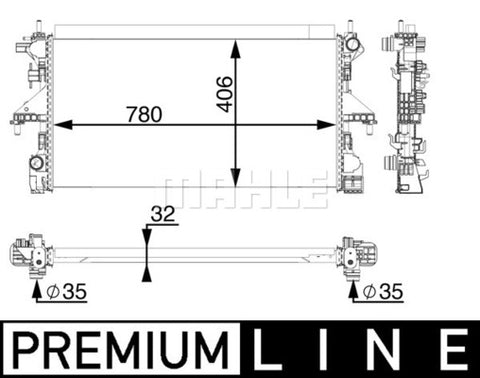 RADIATOR FITS FIAT DUCATO (1382427080 )  - MAHLE/BEHR