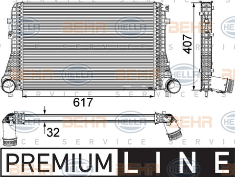 BEHR INTERCOOLER Fits VW CC/PASSAT 3C3,3C5/TIGUAN 5N 2.0L 05-18 8ML 376 746-741