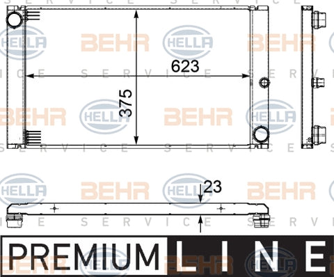 BEHR RADIATOR Fits BMW 5 E60 530d 02-09 8MK 376 754-101/8MK376754101