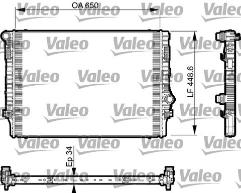 VALEO RADIATOR Fits AUDI A3 8VE,8VK,8VS/Q2 GAB/SKODA SUPERB/VW GOLF 12-on