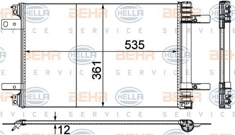 BEHR CONDENSER Fits PEUGEOT 308/508, CITROEN C4 13-on 8FC 351 345-121