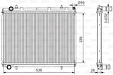 VALEO RADIATOR Fits CITROEN C4 2.0L 16V/PEUGEOT 307 2.0L 16V 04-13 735117