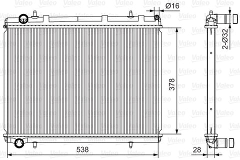 VALEO RADIATOR Fits CITROEN C4 2.0L 16V/PEUGEOT 307 2.0L 16V 04-13 735117