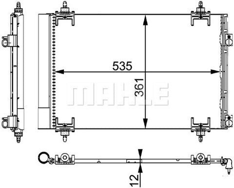 CONDENSER FITS PEUGEOT (MAHLE/BEHR)