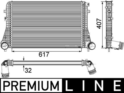 INTERCOOLER FITS VOLKSWAGEN (MAHLE/BEHR)