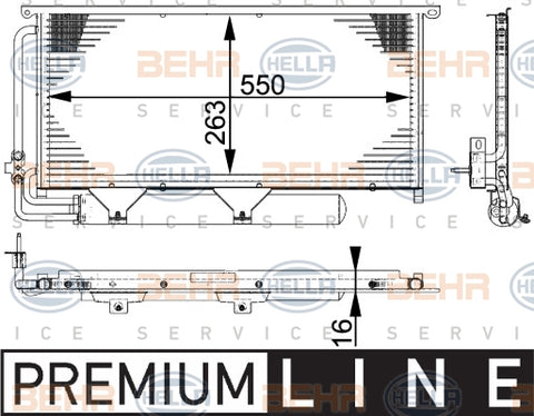 BEHR CONDENSER Fits SMART ROADSTER 0.7 03-05 8FC 351 317-511