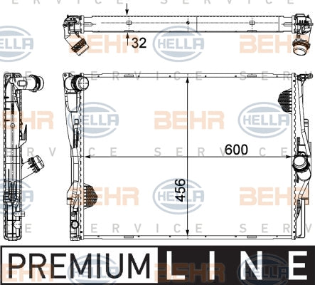 BEHR RADIATOR Fits BMW 1 E82,E87/3 E90 06-11 8MK 376 754-071/8MK376754071