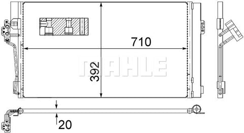 CONDENSER MERCEDES VITO (MAHLE/BEHR)