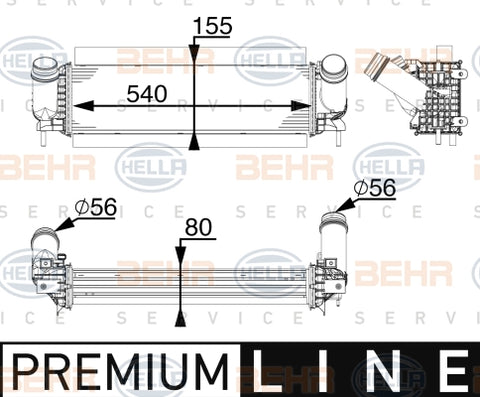 BEHR INTERCOOLER  fits  MERCEDES 8MK 376 747-341