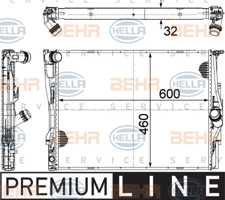 BEHR RADIATOR Fits BMW 3 E87/E88/E90/E91/E92/E93 X1 E84 07-13 8MK 376 754-061