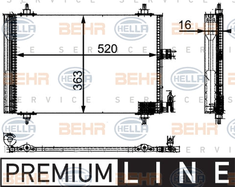 BEHR CONDENSER Fits CITROEN BERLINGO/XSARA N1 98-08 8FC 351 301-031