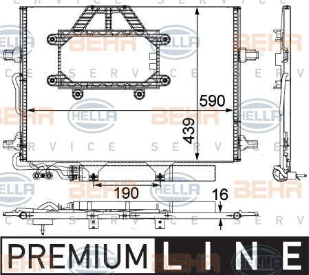 BEHR CONDENSER Fits MERCEDES BENZ E280 05-08 8FC 351 303-451